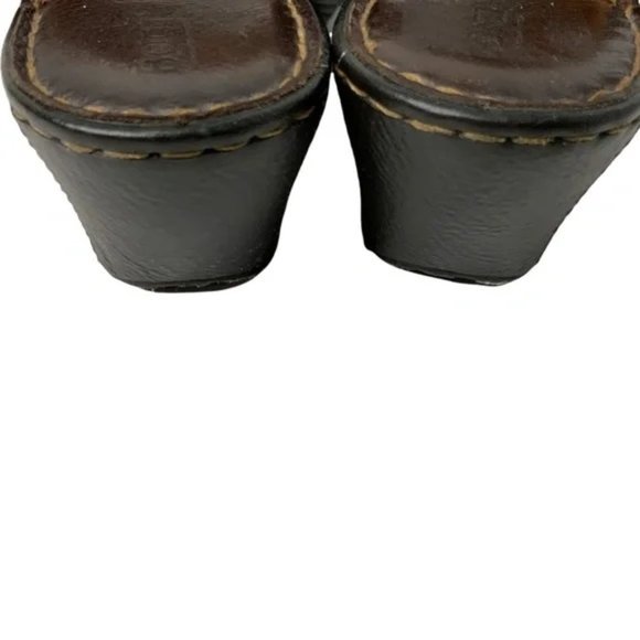 BORN Brown Leather Wedge Slide Comfort Sandals Size 10 - Picture 5 of 6
